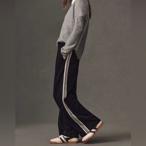 Anthropologie / Maeve Black Lace pull on Track Pant